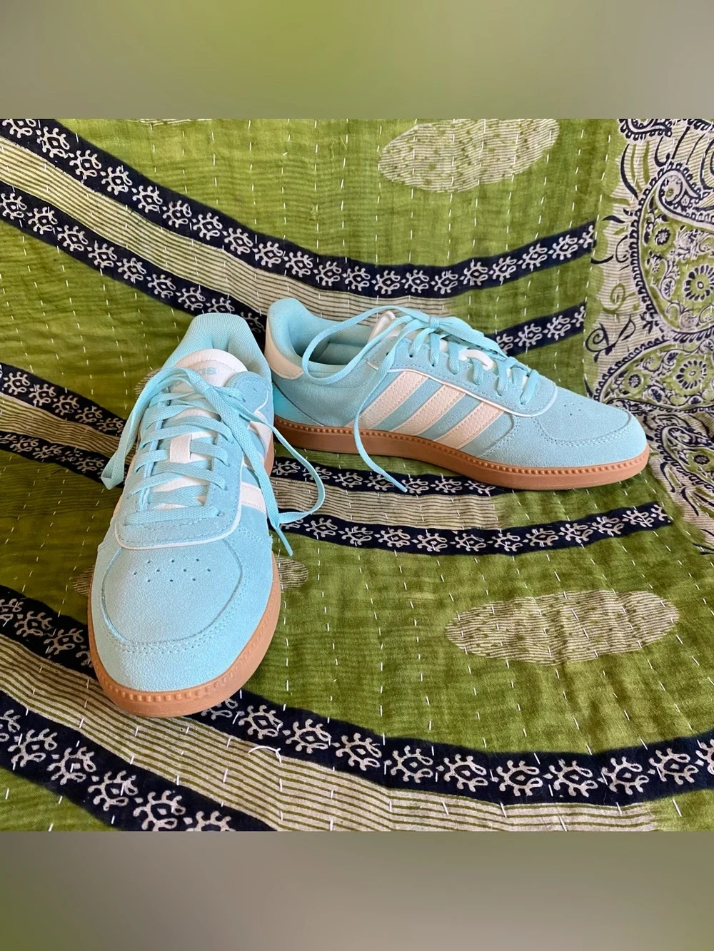 Adidas Flash Aqua/ Wonder White Breaknet Sleek Suede Sneakers 8 Streetwear